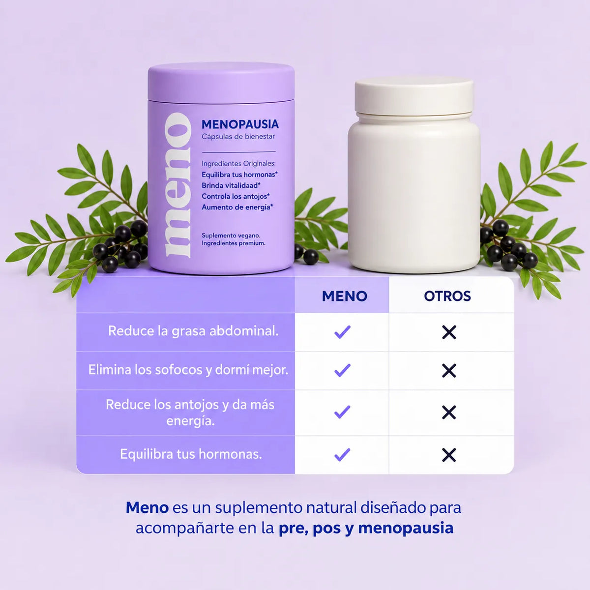 💜 MENO: Tu Aliado Durante la Menopausia Apoyo para Sofocos, Noches y Ánimo + Envío Gratis 🚚