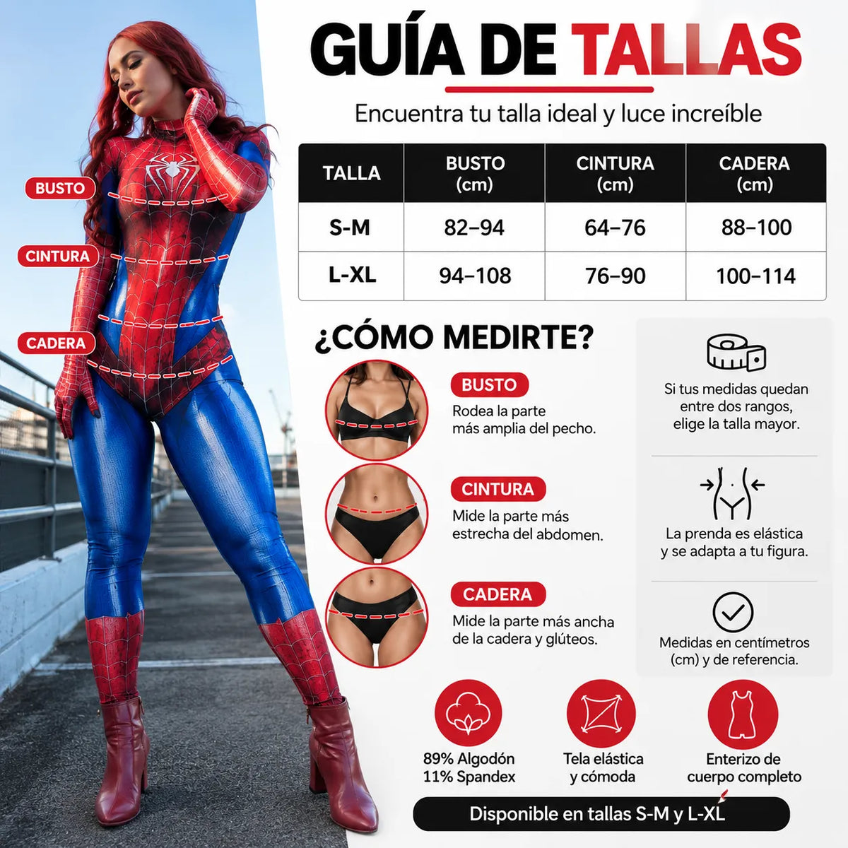 🎃 Enterizo Mujer Araña - Disfraz Completo para Halloween