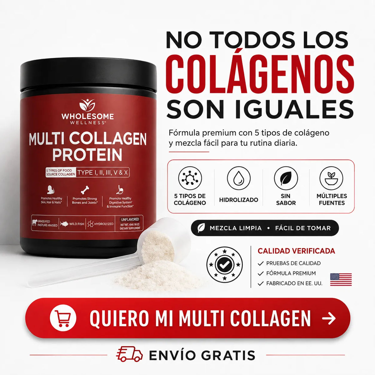 ✨ MULTI COLLAGEN 5 EN 1 💪 Belleza, Movilidad y Bienestar en un Solo Scoop