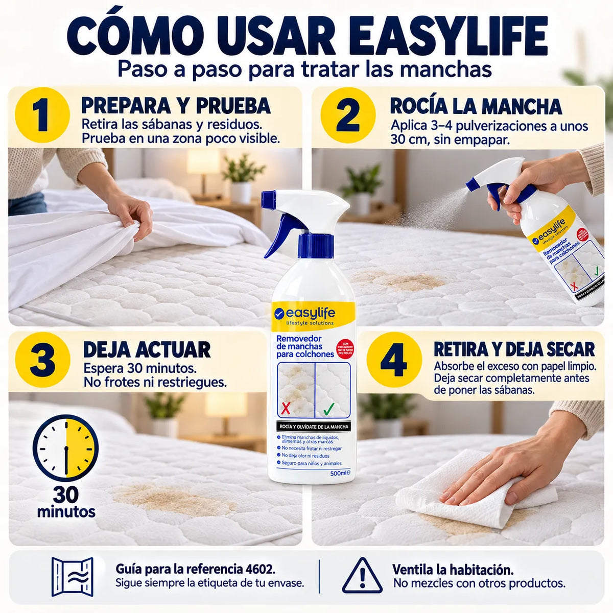 🛏️✨ Easylife Quitamanchas y Bacterias · 500 ml + 🚚 ENVÍO GRATIS