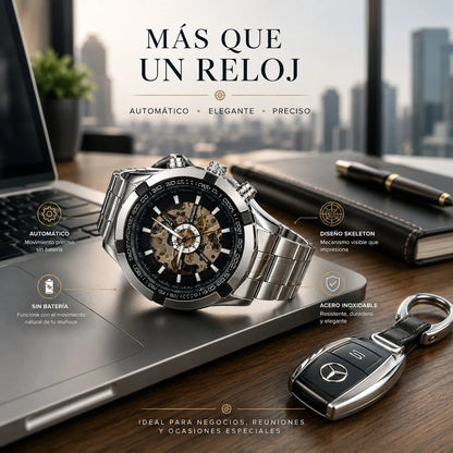 ⚙️ WINNER SKELETON ⌚ | Mecanismo Visible • Sin Pila • Envío GRATIS 🚚