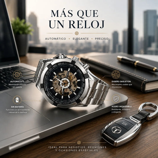 ⚙️ WINNER SKELETON ⌚ | Mecanismo Visible • Sin Pila • Envío GRATIS 🚚