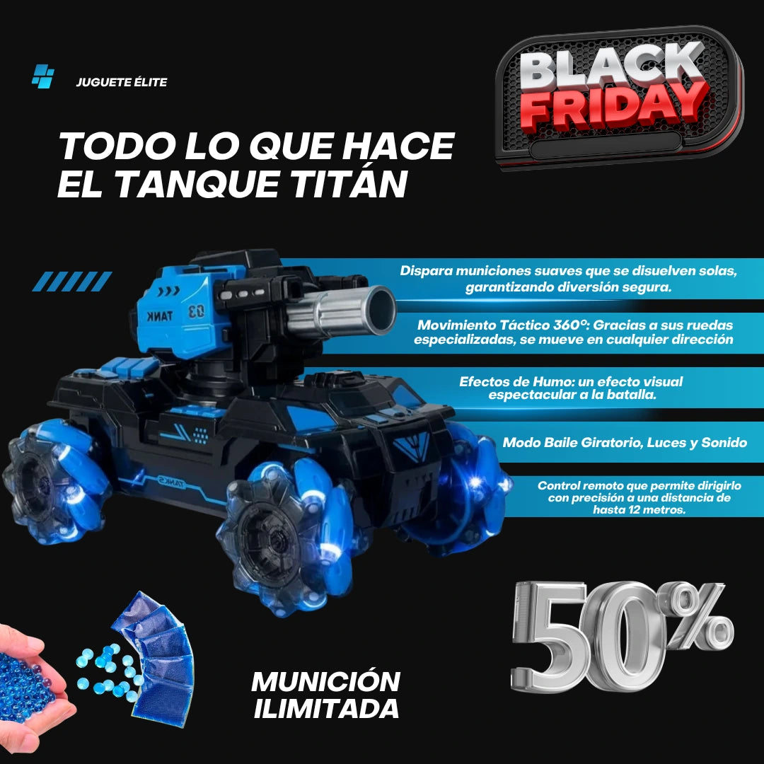 🔥 El Juguete Élite de la Temporada con 🎁50% de Ahorro: Tanque Titán 360 Lanza Bolas de Hidrogel y 5 Paquetes de Munición GRATIS 🔥