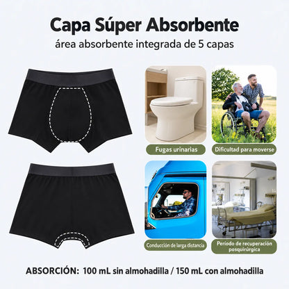 🛡️ Bóxer Absorbente Antifugas para Hombre 💧 | Recupera tu Seguridad + Envío GRATIS 🚚