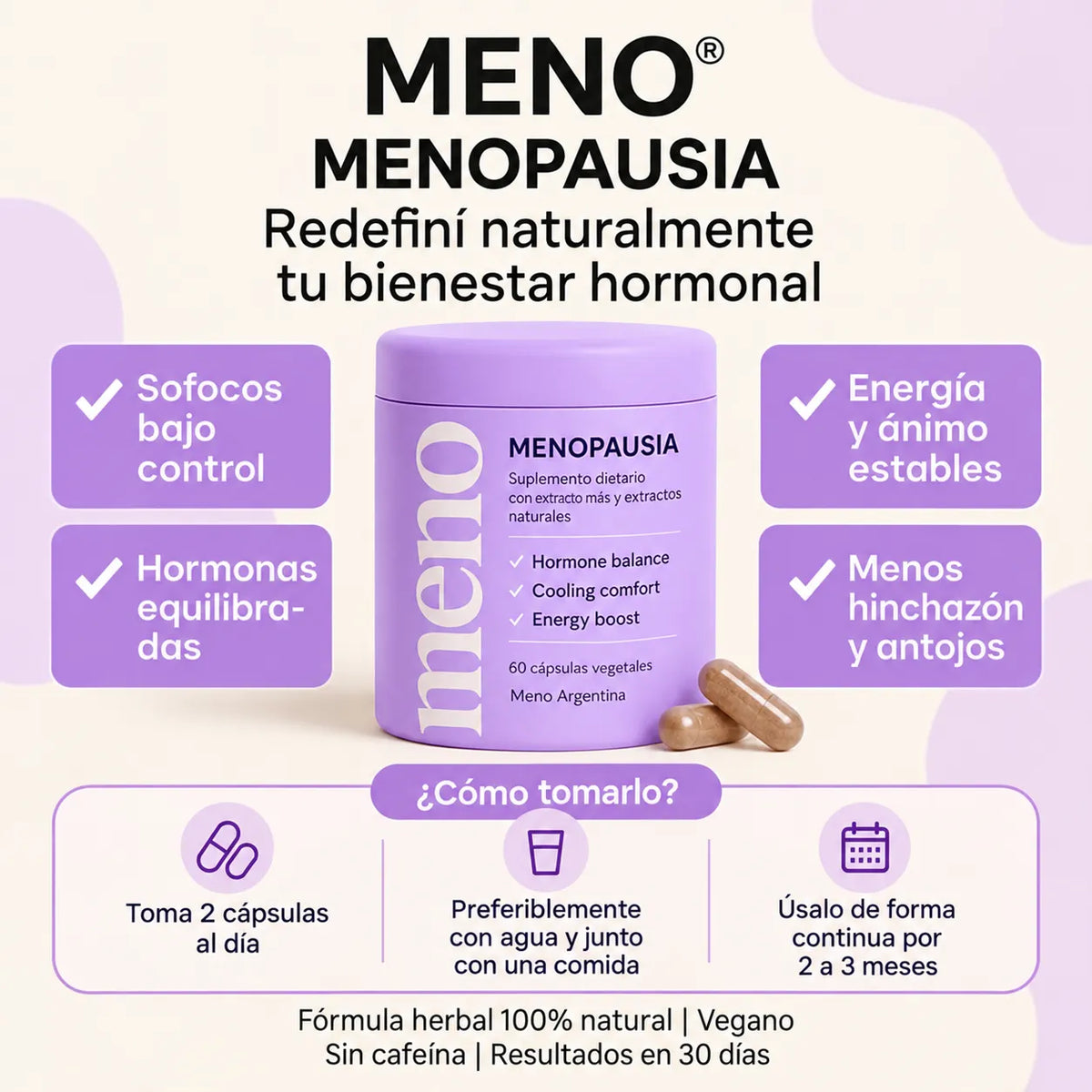 💜 MENO: Tu Aliado Durante la Menopausia Apoyo para Sofocos, Noches y Ánimo + Envío Gratis 🚚