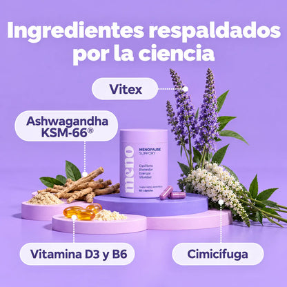 💜 MENO: Tu Aliado Durante la Menopausia Apoyo para Sofocos, Noches y Ánimo + Envío Gratis 🚚