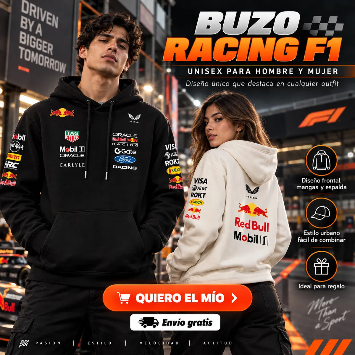 🏎️ Buzo Red Bull Racing | Estilo F1 Unisex 🏁 + Envío Gratis 🚚