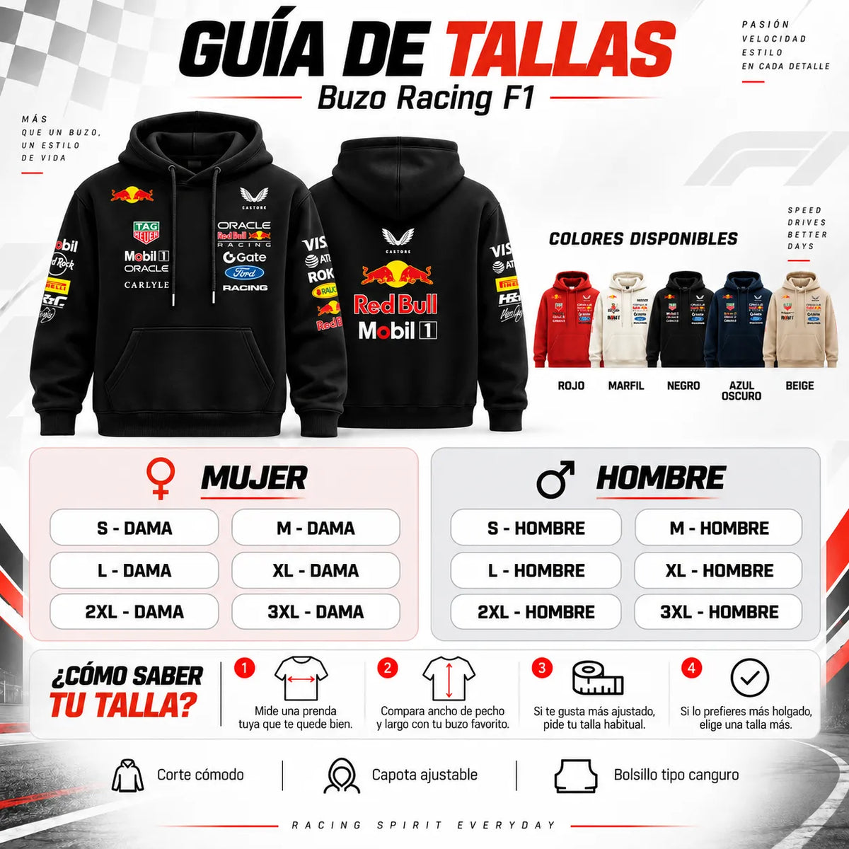🏎️ Buzo Red Bull Racing | Estilo F1 Unisex 🏁 + Envío Gratis 🚚