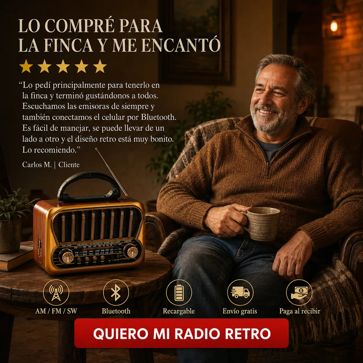 ⚡ Radio Retro FX-172BT™ | Música y Señal Donde Quieras + ENVIO GRATIS
