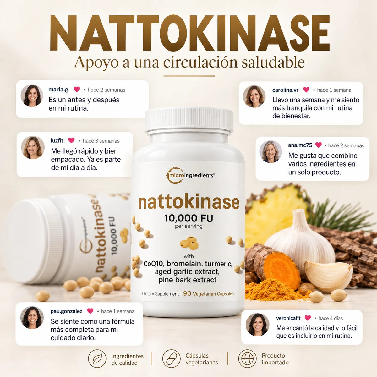 ❤️ Micro Ingredients Nattokinase 10,000 FU | cuida tu bienestar cardiovascular + 🚚 ENVÍO GRATIS
