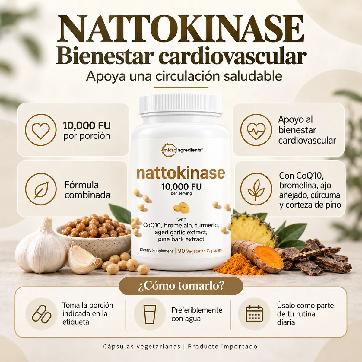 ❤️ Micro Ingredients Nattokinase 10,000 FU | cuida tu bienestar cardiovascular + 🚚 ENVÍO GRATIS