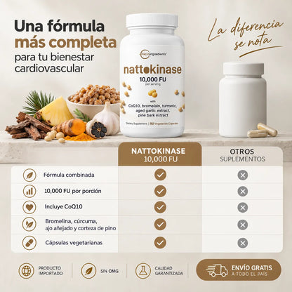 ❤️ Micro Ingredients Nattokinase 10,000 FU | cuida tu bienestar cardiovascular + 🚚 ENVÍO GRATIS