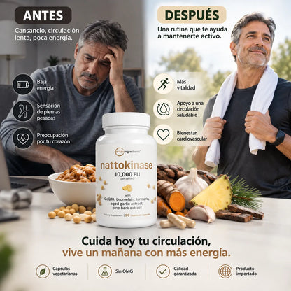 ❤️ Micro Ingredients Nattokinase 10,000 FU | cuida tu bienestar cardiovascular + 🚚 ENVÍO GRATIS