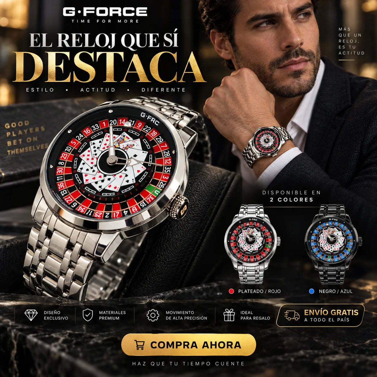 🔥 Reloj G-Force Ruleta | Hecho Para Destacar 🎰 + ENVÍO GRATIS