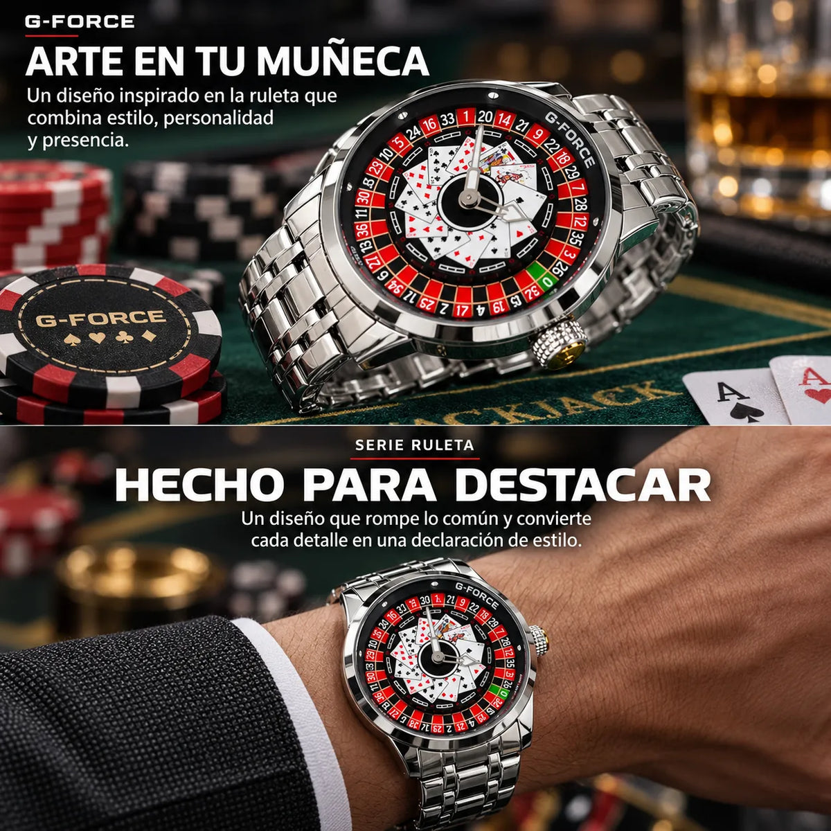 🔥 Reloj G-Force Ruleta | Hecho Para Destacar 🎰 + ENVÍO GRATIS