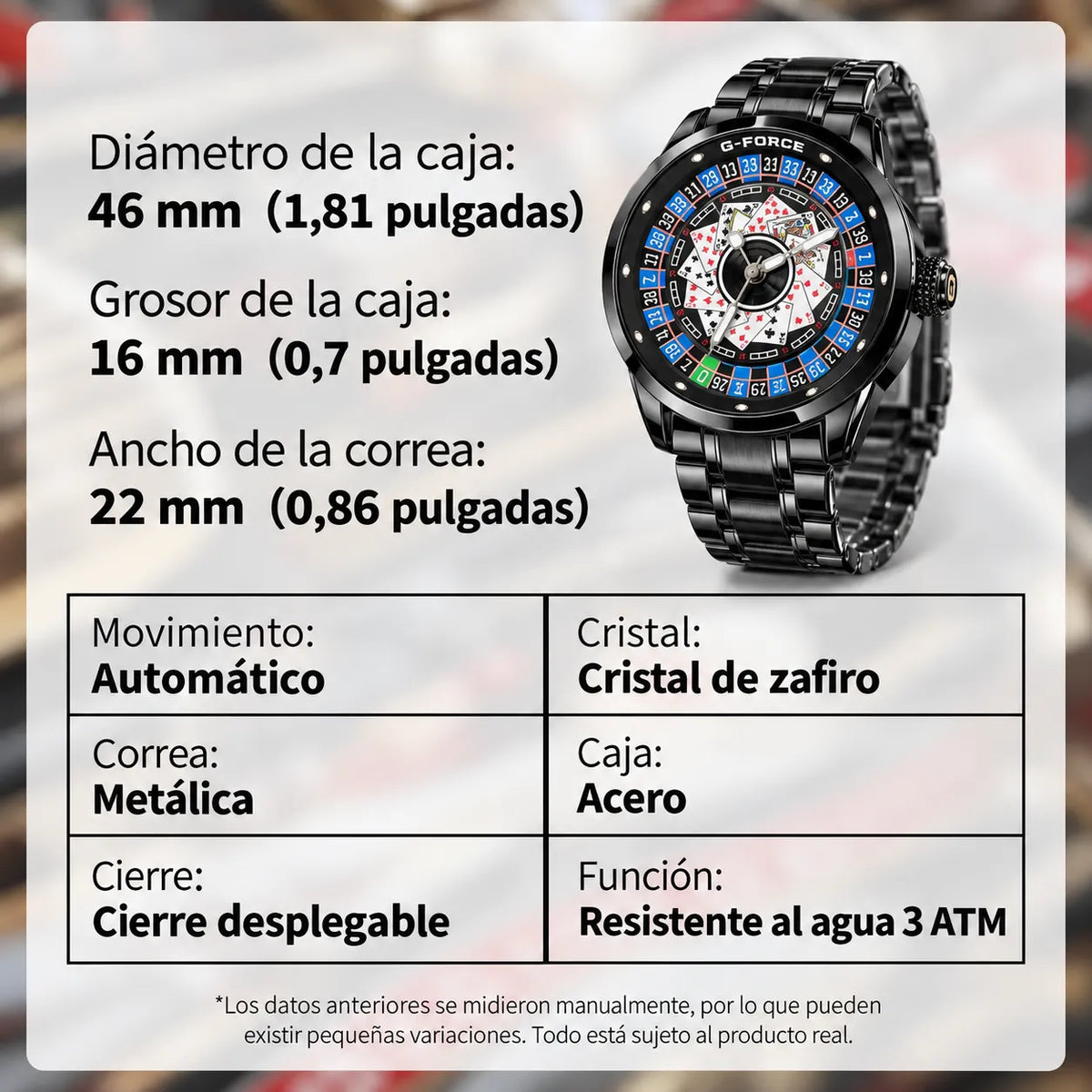 🔥 Reloj G-Force Ruleta | Hecho Para Destacar 🎰 + ENVÍO GRATIS