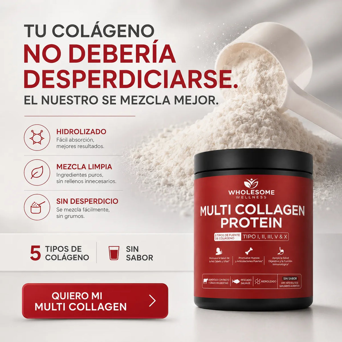 ✨ MULTI COLLAGEN 5 EN 1 💪 Belleza, Movilidad y Bienestar en un Solo Scoop