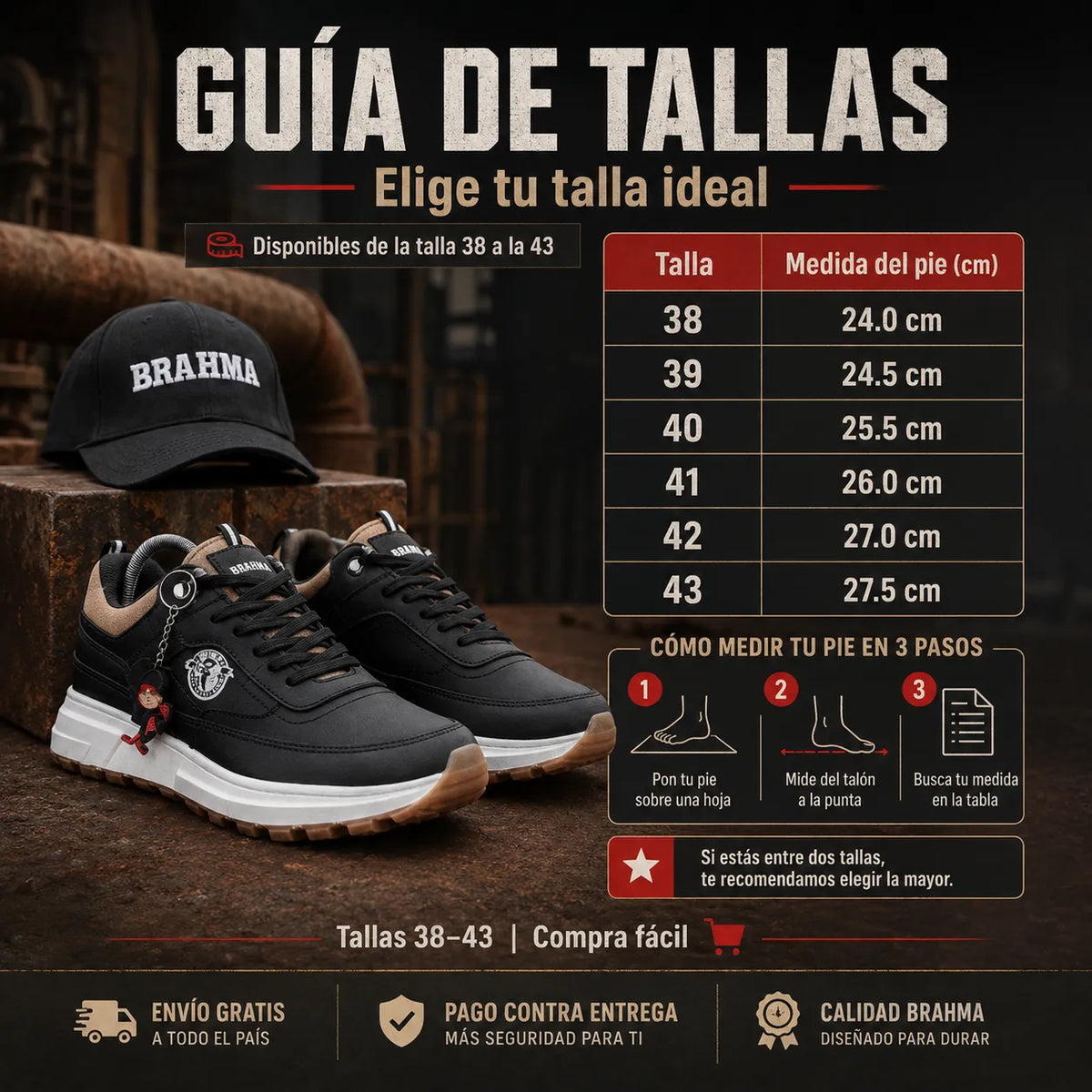 🔥 Combo Brahma Todo Terreno: Zapatos + Gorra + Envío Gratis 🧢🚚