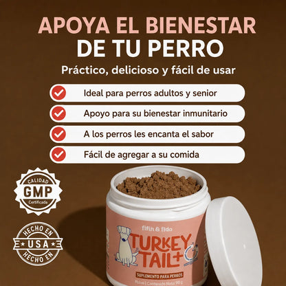 🐶🍄 Turkey Tail+ para Mascotas 🦠🛡️ Probióticos + Bienestar Digestivo e Inmunitario 🦠🛡️ |🚚 Envío GRATIS
