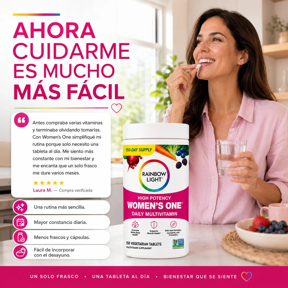 🌈 Rainbow Light Women’s One — 150 Tabletas + Obsequio Sorpresa 🎁 y Envío GRATIS 🚚