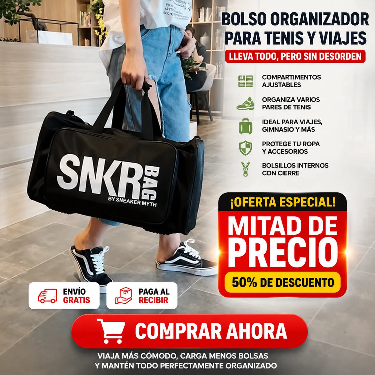 👟🎒 Bolso Organizador SNKR: Viaja con Todo en Orden + Envío GRATIS🚚✨