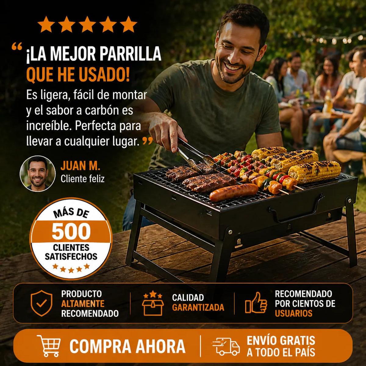 ¡Asa donde quieras! Con Nuestra Parrilla Portátil + Envío Gratis 🔥🍖