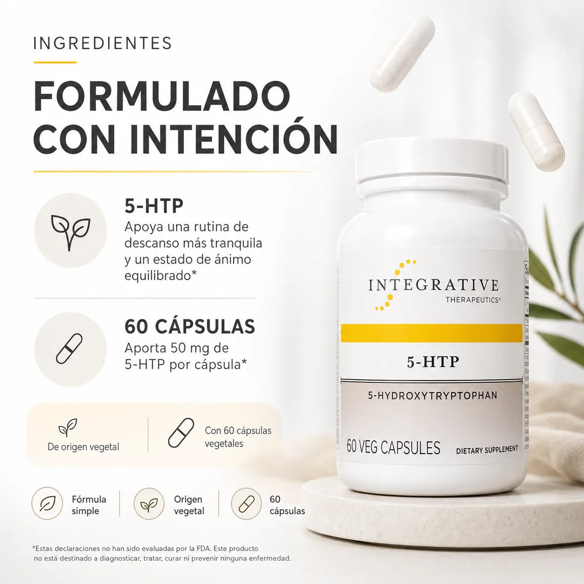 INTEGRATIVE THERAPEUTICS 🌙 5-HTP: Descanso y Bienestar para tus Noches + Envío GRATIS 🚚