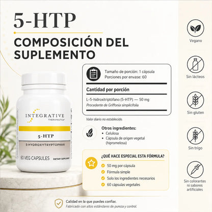 INTEGRATIVE THERAPEUTICS 🌙 5-HTP: Descanso y Bienestar para tus Noches + Envío GRATIS 🚚