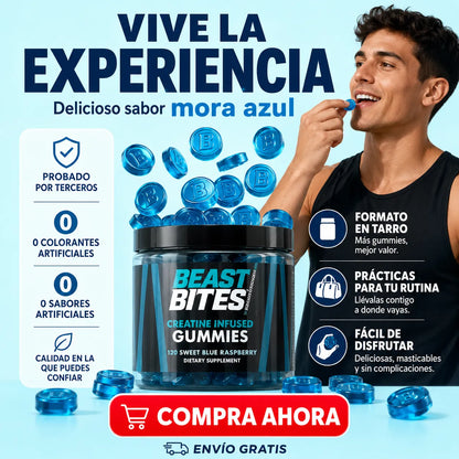 💪Beast Bites: Gomitas de Creatina para Potenciar tu Rutina + Envío Gratis 🚚