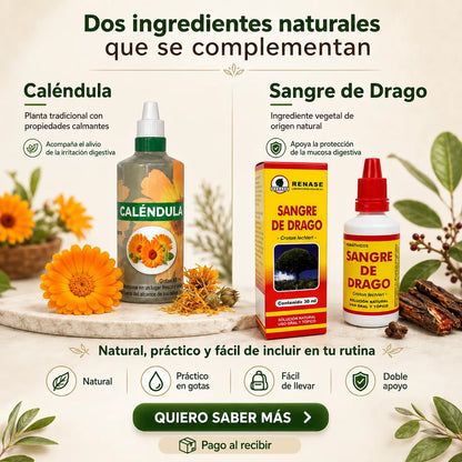 🌿 Combo Estómago en Calma: Caléndula + Sangre de Drago 💚 Envío GRATIS 🚚