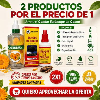 🌿 Combo Estómago en Calma: Caléndula + Sangre de Drago 💚 Envío GRATIS 🚚