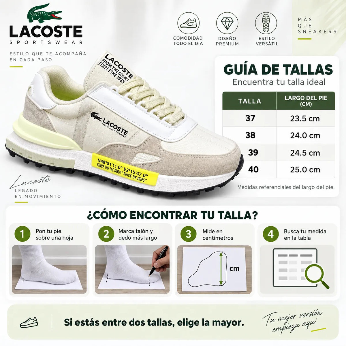 🐊👟 New Lacoste STREETS para Caballero | Estilo Urbano Premium + Envío GRATIS 🚚🔥
