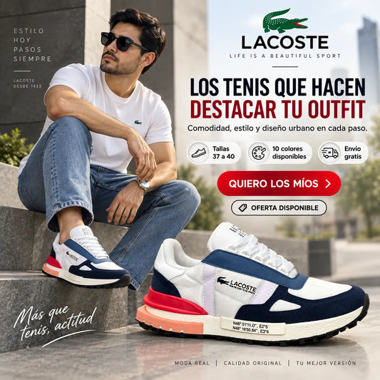 🐊👟 New Lacoste STREETS para Caballero | Estilo Urbano Premium + Envío GRATIS 🚚🔥