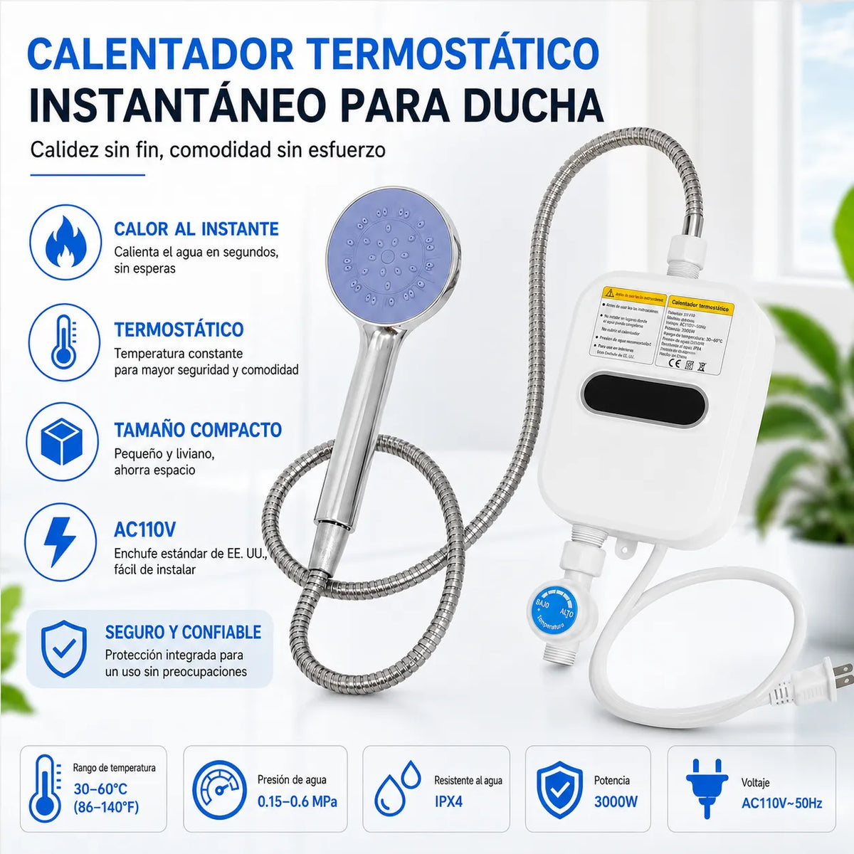 🚿🔥 Ducha Caliente Instantánea + Envío Gratis