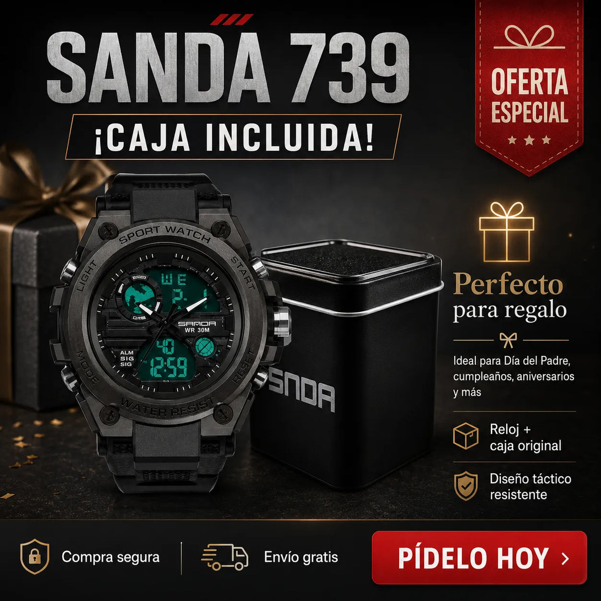 🖤💎⌚ Reloj Sanda 739 Edición Premium — Diseño Militar + 💧 Resistente al Agua + 🚚 Envío GRATIS