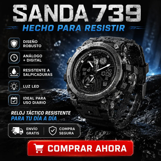 🖤💎⌚ Reloj Sanda 739 Edición Premium — Diseño Militar + 💧 Resistente al Agua + 🚚 Envío GRATIS