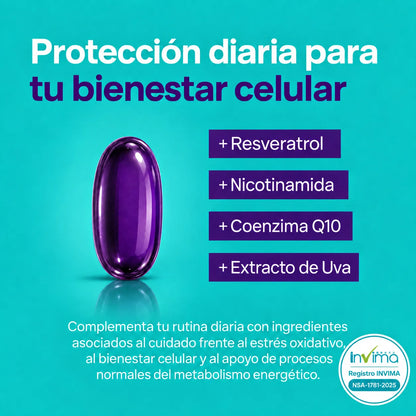 ✨ BIORESVERATROL + NAD – Resveratrol + Nicotinamida | 🚚 Envío Gratis