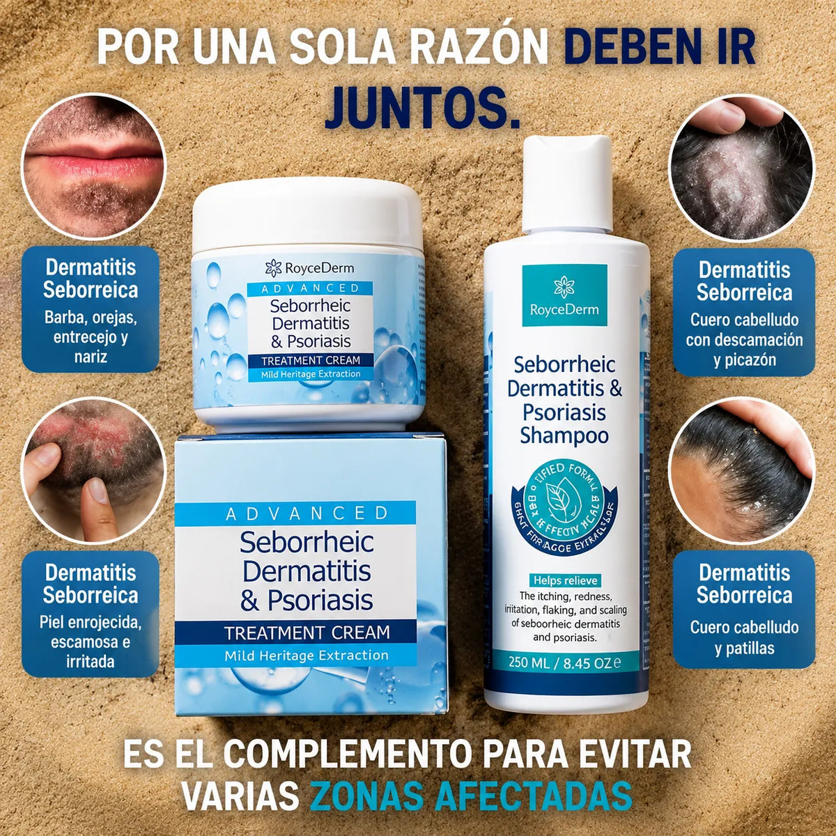 🔥 COMBO ROYCEDERM 2 PASOS 🧴💧 | SHAMPOO + CREMA + ENVÍO GRATIS 🚚