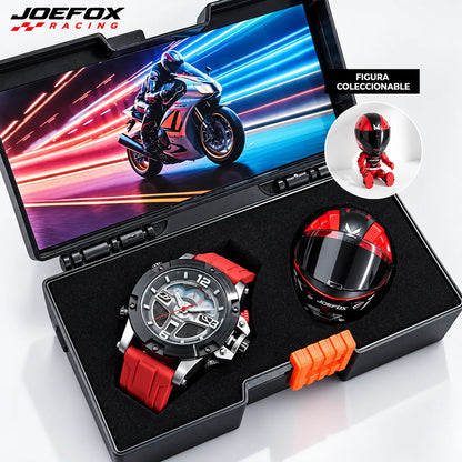 🏁 RELOJ JOEFOX RACING ⌚ + Figura Coleccionable 🏍️ + Estuche Premium 🎁 | 🚚 Envío GRATIS