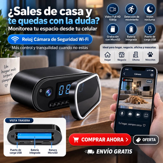 Reloj Cámara de Seguridad V380 ⏰📹 | Vigila Desde tu Celular + Envío GRATIS