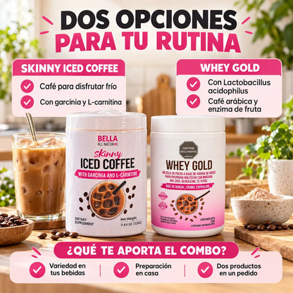 ☕ Skinny Iced Coffee + Whey Gold con probióticos 🎁 ¡Combo 2×1 + guía digital GRATIS! 🚚 Envío gratis