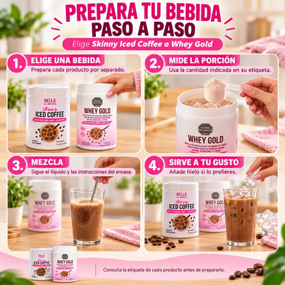 ☕ Skinny Iced Coffee + Whey Gold con probióticos 🎁 ¡Combo 2×1 + guía digital GRATIS! 🚚 Envío gratis