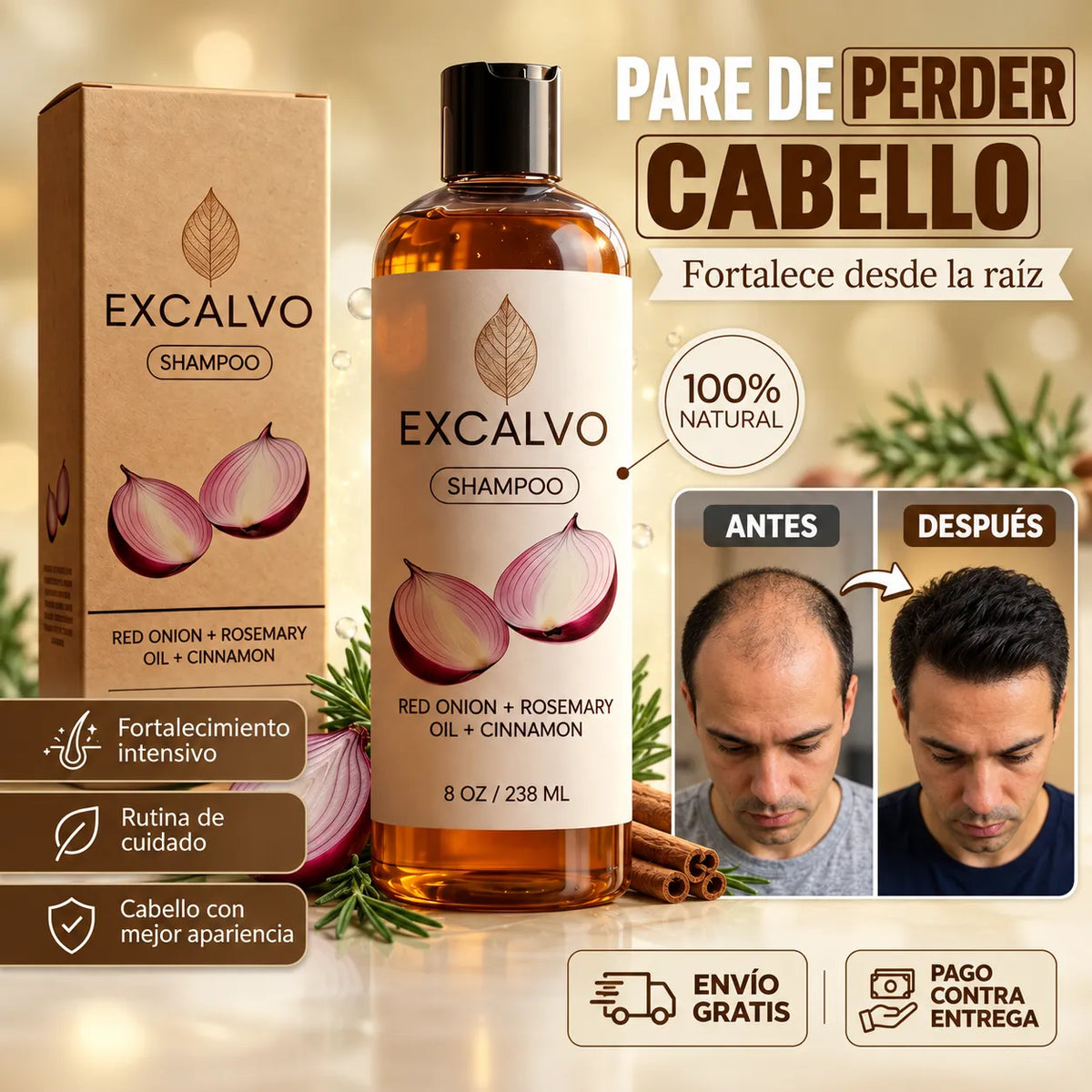 💪 Shampoo EX CALVO 300 ml para el Cuidado Capilar + Regalo 🎁 | Envío Gratis 🚚