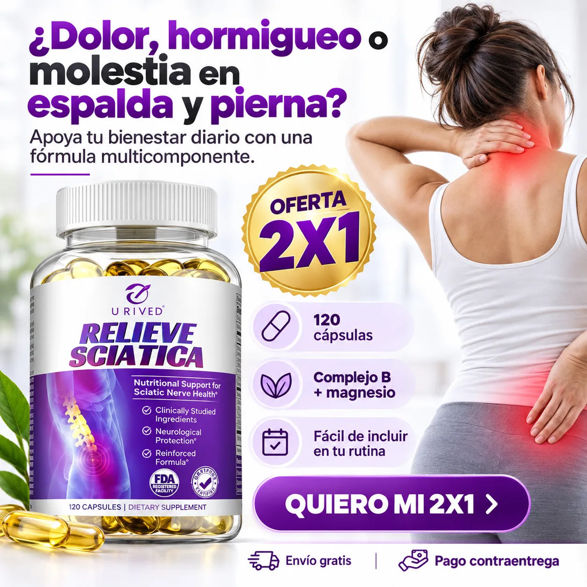 🧠 Relieve Sciatica | Fórmula Multicomponente 2X1 + Envío GRATIS 🚚