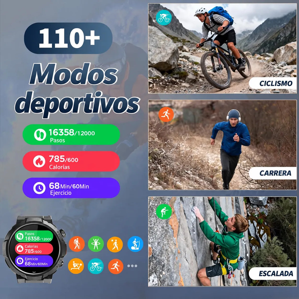 🔦⌚ SMARTWATCH TÁCTICO CON LINTERNA LED + ENVÍO GRATIS 🚚