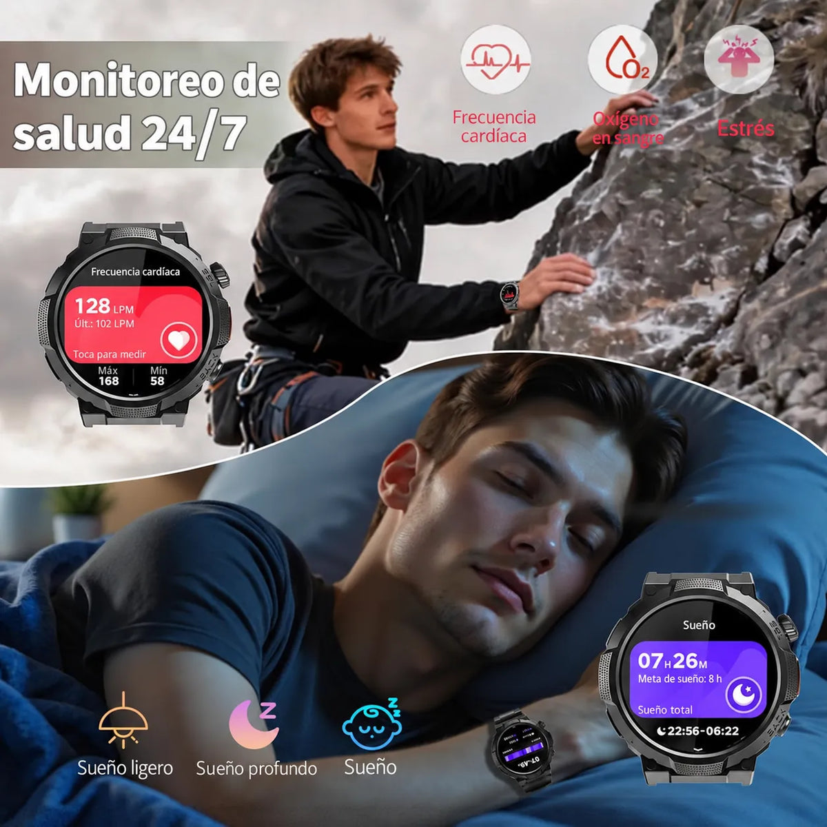 🔦⌚ SMARTWATCH TÁCTICO CON LINTERNA LED + ENVÍO GRATIS 🚚