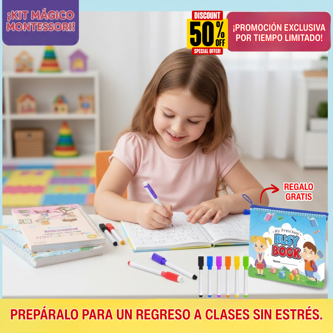 🔥 Descuento Épico del 50%: 📚 Kit 4 en 1 para un Aprendizaje Acelerado+ Lapiceros + Repuestos + 🎁 ¡REGALO libro Montessori!