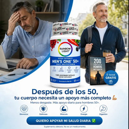 Rainbow Light 50+ 💪 Multivitamínico 150 cápsulas Premium para Hombres + Envío Gratis 🚚 ✅