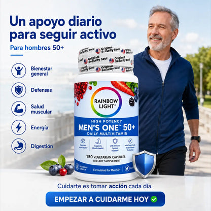 Rainbow Light 50+ 💪 Multivitamínico 150 cápsulas Premium para Hombres + Envío Gratis 🚚 ✅